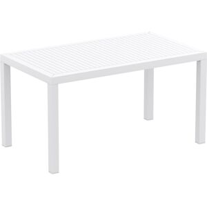 ALTEREGO Table de jardin 'ENOTECA' design en matière plastique blanche - 140x80 cm