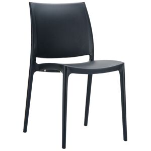 ALTEREGO Chaise design 'ENZO' en matiere plastique noire