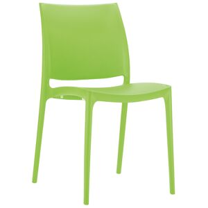 ALTEREGO Chaise design 'ENZO' en matiere plastique vert clair