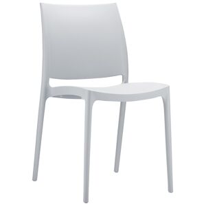 ALTEREGO Chaise design 'ENZO' en matière plastique gris clair