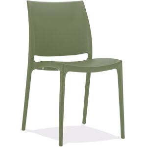 ALTEREGO Chaise design 'ENZO' en matiere plastique vert fonce