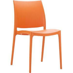 ALTEREGO Chaise design 'ENZO' en matiere plastique orange