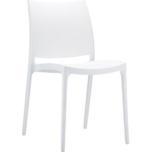 ALTEREGO Chaise design 'ENZO' en matière plastique blanche