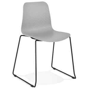 ALTEREGO Chaise moderne 'EXPO' grise avec pieds en metal noir