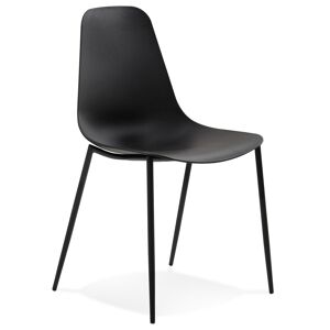 ALTEREGO Chaise interieur / exterieur 'FELIZ' noire en matiere plastique et metal