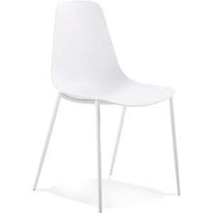 ALTEREGO Chaise interieur / exterieur 'FELIZ' blanche en matiere plastique et metal