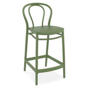 ALTEREGO Tabouret snack mi-hauteur 'FERDINAND MINI' intérieur / extérieur vert