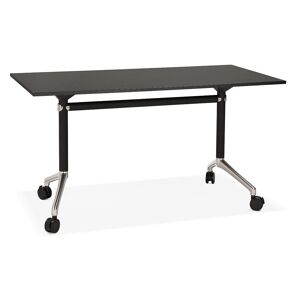 ALTEREGO Bureau pliable 'FLEXO' noir sur roulettes - 140x70 cm