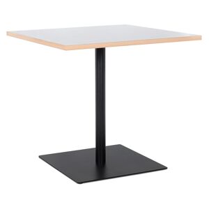 ALTEREGO Table carree 'FUSION SQUARE' blanche et structure noire - 80x80 cm