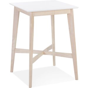 ALTEREGO Table haute 'GALLINA' en bois blanc et finition naturelle