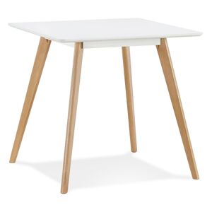 ALTEREGO Petite table a diner 'GENIUS' en bois finiton blanche - 80x80 cm
