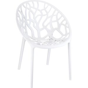 ALTEREGO Chaise moderne 'GEO' blanche en matiere plastique