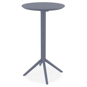 ALTEREGO Table haute pliable 'GIMLI BAR' en matiere plastique gris fonce - interieur / exterieur - Ø 60 cm