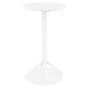 ALTEREGO Table haute pliable 'GIMLI BAR' en matiere plastique blanche - interieur / exterieur - Ø 60 cm