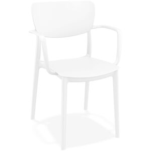 ALTEREGO Chaise avec accoudoirs 'GRANPA' en matiere plastique blanche
