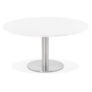 ALTEREGO Table basse lounge HOUSTON blanche - Ø 90 cm