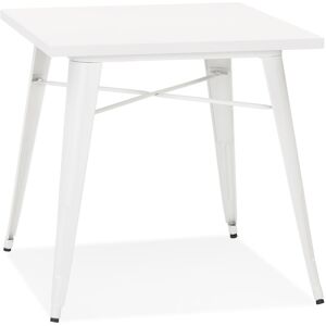 ALTEREGO Petite table a dîner style industriel 'LALOU' blanche - 76x76 cm