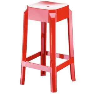 ALTEREGO Tabouret snack mi-hauteur 'LENO MINI' rouge en matiere plastique