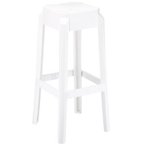 ALTEREGO Tabouret de bar 'LENO' blanc en matière plastique