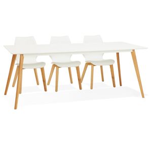 ALTEREGO Table à manger design 'MADY' blanche style scandinave - 200x90 cm