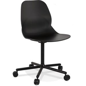 ALTEREGO Chaise de bureau moderne 'MAGELLAN' noire sur roulettes