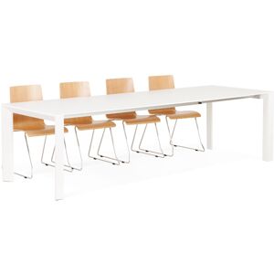 ALTEREGO Table design extensible 'MAMAT' blanche mate - 190(270)x95 cm