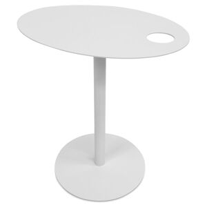ALTEREGO Table d'appoint ovale 'MASA' en metal blanc