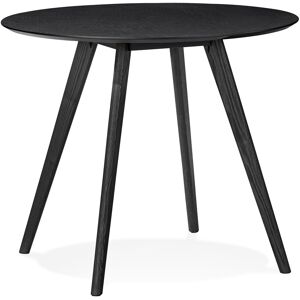 ALTEREGO Table de cuisine ronde 'MIDY' noire style scandinave - ø 90 cm