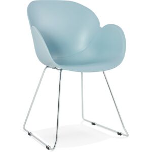 ALTEREGO Chaise design 'NEGO' bleue en matière plastique