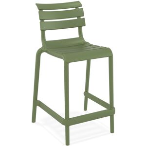 ALTEREGO Tabouret snack mi-hauteur 'NOBU MINI' vert en matiere plastique