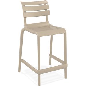 ALTEREGO Tabouret snack mi-hauteur 'NOBU MINI' taupe en matiere plastique