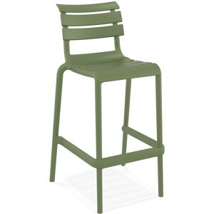 ALTEREGO Tabouret de bar 'NOBU' vert en matiere plastique