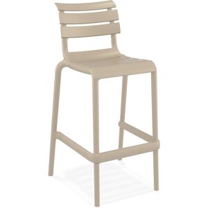 ALTEREGO Tabouret de bar 'NOBU' taupe en matiere plastique