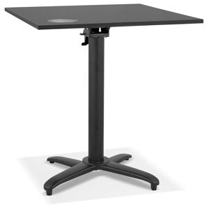 ALTEREGO Table de terrasse pliable 'NOCTALI' carrée noire - 68x68 cm