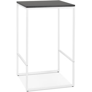 ALTEREGO Table haute style industriel 'ORTOS' avec plateau noir et structure blanche ideale pour les professionnels