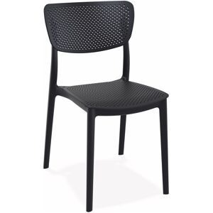 ALTEREGO Chaise de terrasse perforee 'PALMA' en matiere plastique noire