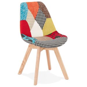 ALTEREGO Chaise design 'PATCHY' en tissu style patchwork