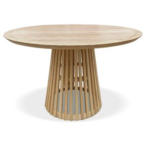 ALTEREGO Table a manger ronde 'PERI' en bois naturel - ø 120 cm