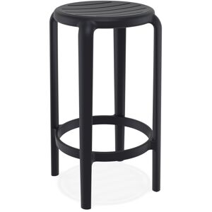 ALTEREGO Tabouret de jardin mi-hauteur 'PEYA MINI' noir en matiere plastique