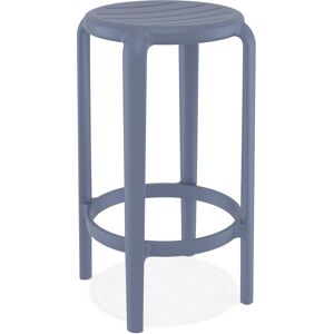 ALTEREGO Tabouret de jardin mi-hauteur 'PEYA MINI' gris fonce en matiere plastique