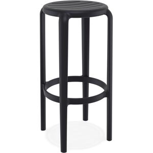 ALTEREGO Tabouret de bar interieur / exterieur 'PEYA' noir en matiere plastique