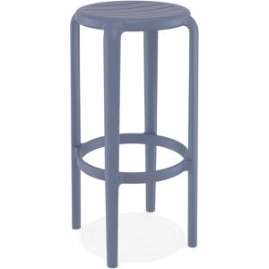 ALTEREGO Tabouret de bar interieur / exterieur 'PEYA' gris fonce en matiere plastique