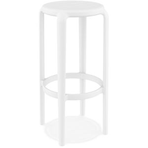 ALTEREGO Tabouret de bar interieur / exterieur 'PEYA' blanc en matiere plastique