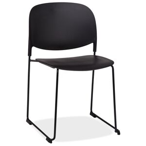ALTEREGO Chaise 'PILA' noire avec assise plastique et structure metal