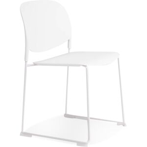 ALTEREGO Chaise 'PILA' blanche avec assise plastique et structure metal