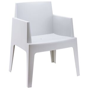ALTEREGO Chaise design 'PLEMO' grise claire en matiere plastique