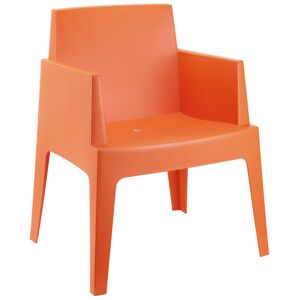 ALTEREGO Chaise design 'PLEMO' orange en matiere plastique