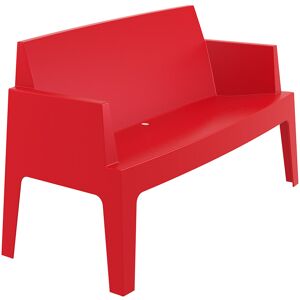 ALTEREGO Banc de jardin 'PLEMO XL' rouge en matiere plastique