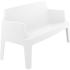 ALTEREGO Banc de jardin 'PLEMO XL' blanc en matiere plastique