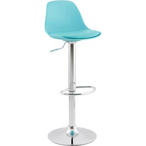 ALTEREGO Tabouret reglable 'PRINCES' bleu avec haut dossier confortable